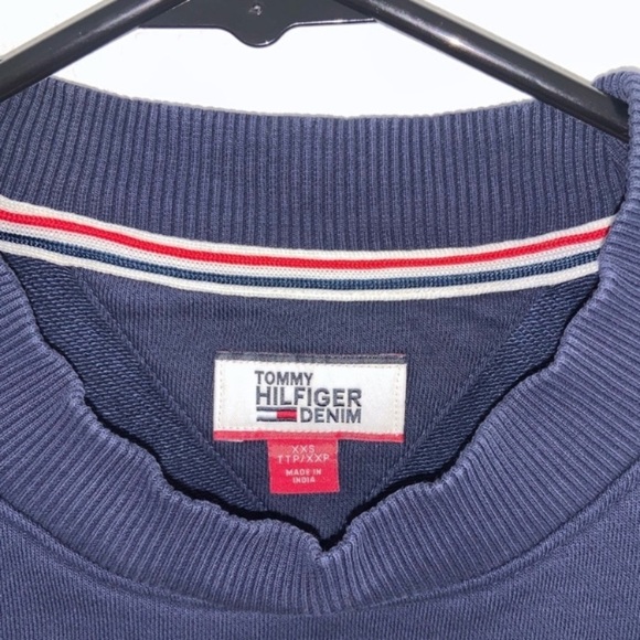 Tommy Hilfiger Colorblock cinch crewneck sweatshirt Longsleeve size XXS - Picture 5 of 7